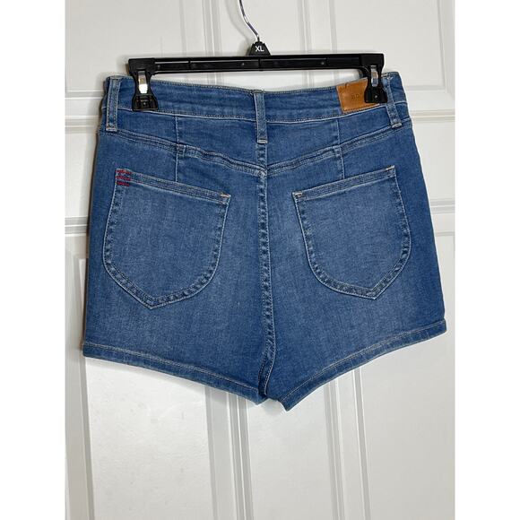 BDG Super High Rise Spade Pin Up Blue Denim Shorts Size 28 - Picture 3 of 8
